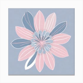 A White And Pink Flower In Minimalist Style Square Composition 584 Canvas Print