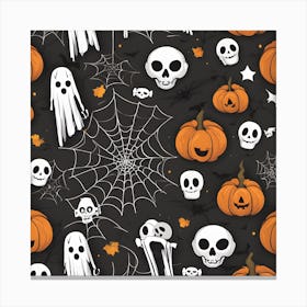 Halloween Seamless Pattern 1 Canvas Print