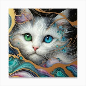 Cat In The Bubbles Canvas Print