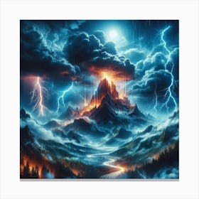 Lightning In The Mountains 1 Canvas Print