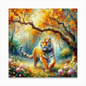 Tiger In The Forest impressionism 2 Canvas Print