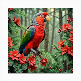 Parrot In The Forest Canvas Print