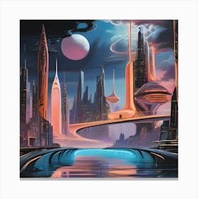 Futuristic Cityscape 9 Canvas Print