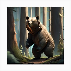 Bear In Forest (54) Canvas Print