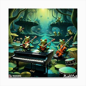 Frogs In The Forest Canvas Print