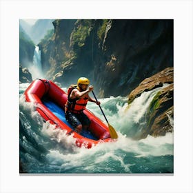 Rafting In The River Canvas Print
