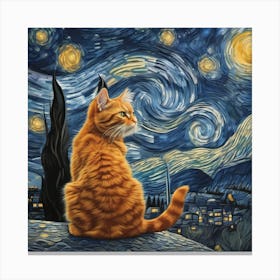 Starry Night Cat 8 Canvas Print