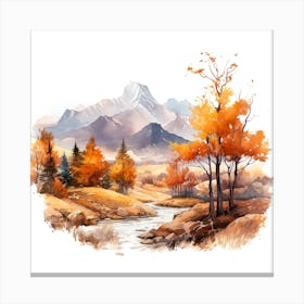 Watercolor Autumn Landscape 70 Canvas Print