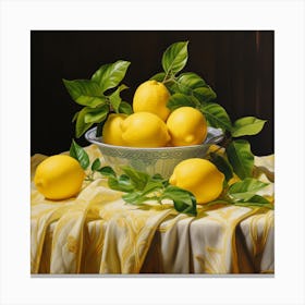 Lemons In A Bowl Canvas Print