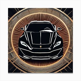 Black And Gold Sports Car Canvas Print