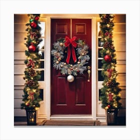 Christmas Door 1 Canvas Print