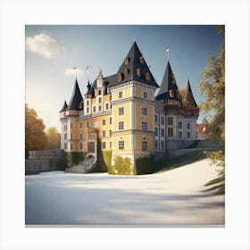 Castle In The Snow Canvas Print