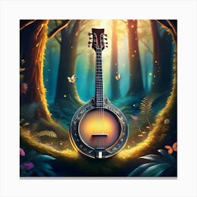 Firefly Magical Banjo Floating In An Enchanted Forest 92927 Canvas Print