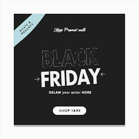 Black Friday Sell Post Templates Design (26) Canvas Print