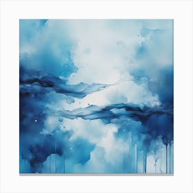 Abstract Minimalist Painting That Represents Duality, Mix Between Watercolor And Oil Paint, In Shade (10) Canvas Print