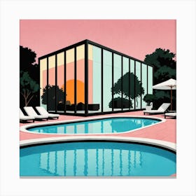 House With A Pool Canvas Print