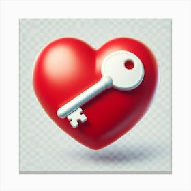 Heart With Key 1 Canvas Print