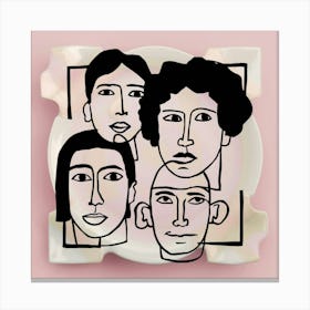 Abstract Faces Art, men and women 1 Canvas Print