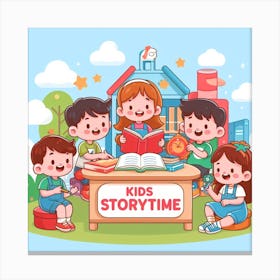 Kids Storytime Canvas Print