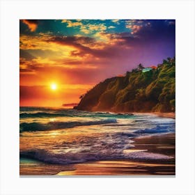 Sunset On The Beach 147 Canvas Print