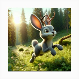 Rabbit In The Forest Canvas Print