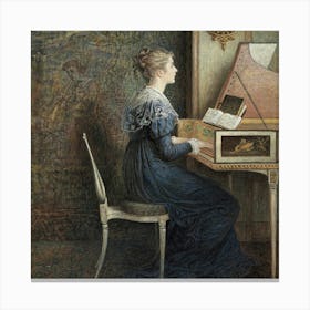 Lady At The Piano Canvas Print