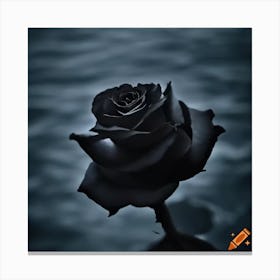 Craiyon 101836 Black Dark Rose On Dark Sea Canvas Print