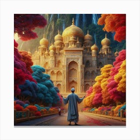 Man In Front Of A Palace Canvas Print