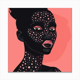 African Girl With Pink Dots Canvas Print