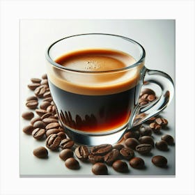 Coffee And Coffee Beans Canvas Print