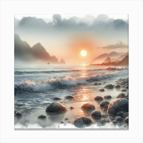 Sunset At The Beach 2 Canvas Print