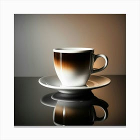 Coffee Cup With Reflection Canvas Print