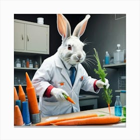 Rabbit In A Lab 3 Canvas Print