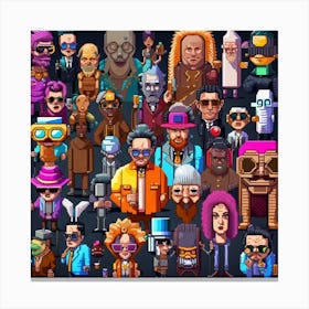 Pixel Characters Canvas Print
