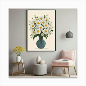 Default Daisy Flowers Vase Living Room Art Print 0 Canvas Print