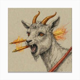 Goat With Arrows Canvas Print