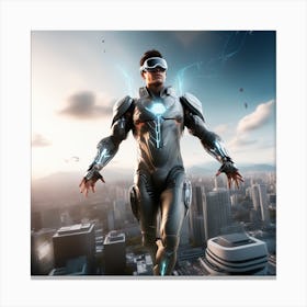 Image Of A Futuristic Man Canvas Print