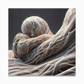 Woman Wrapped In Branches Canvas Print