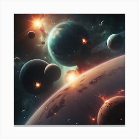 Planets In Space 1 Canvas Print