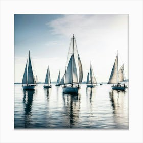 Sailboats On The Water Canvas Print