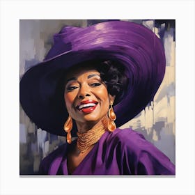 Lady In Purple Canvas Print