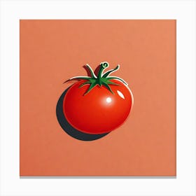Tomato On A Peach Background Canvas Print