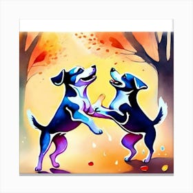 Two Dogs playing Canvas Print