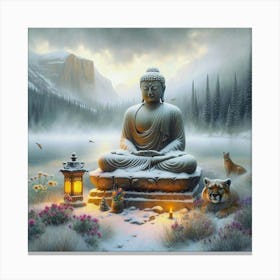 Buddha in Winter Canvas Print