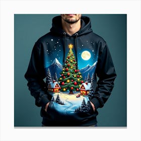 Christmas Tree Hoodie 1 Canvas Print