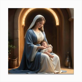 Virgin And Child Canvas Print