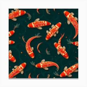 Koi Fish Seamless Pattern 2 Canvas Print