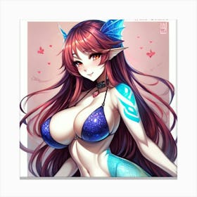 Sexy anime mermaid 05 Canvas Print