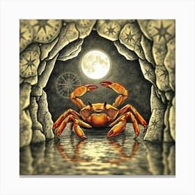 Crab In The Cave 20 Canvas Print