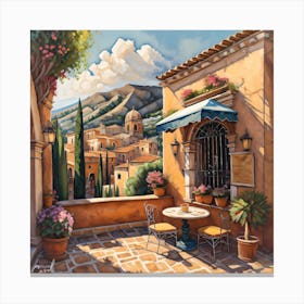 Taormina Patio Canvas Print